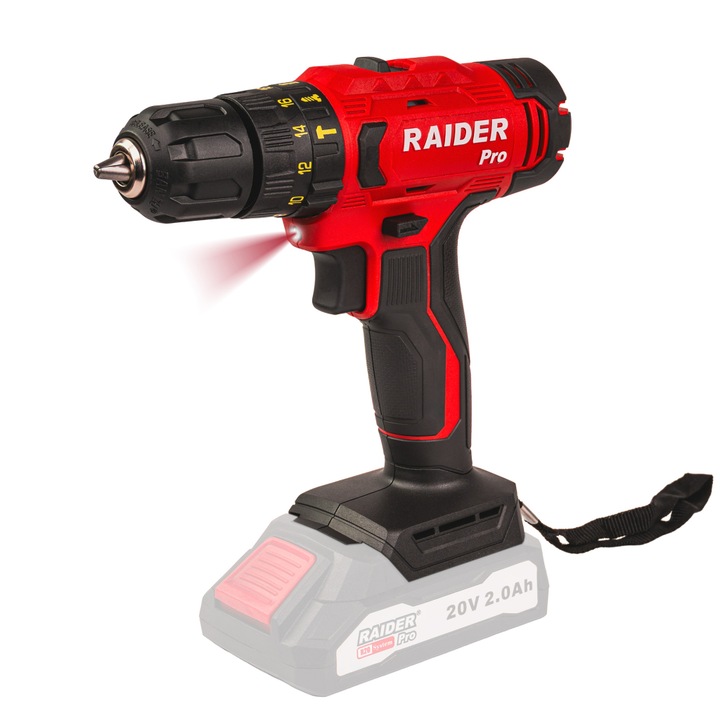 Акумулаторна, Ударна Бормашина Raider RDP-PCD20, R20, 2-ск., 10mm, 44Nm, SS, без батерия и зарядно