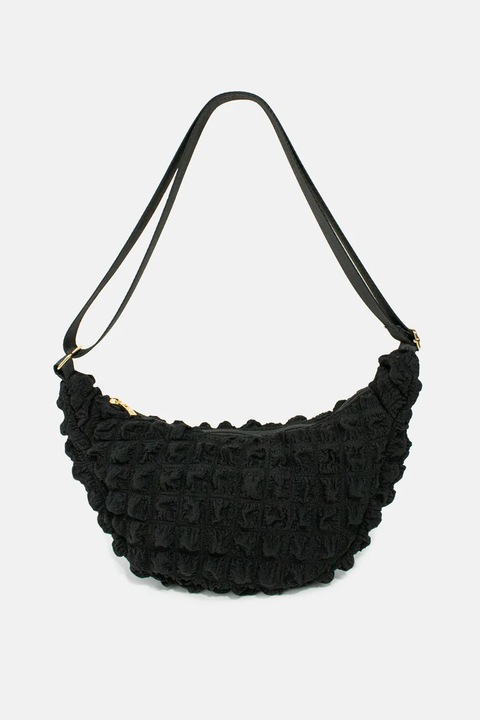 Geanta femei Crossbody din material eco RPET - Negra