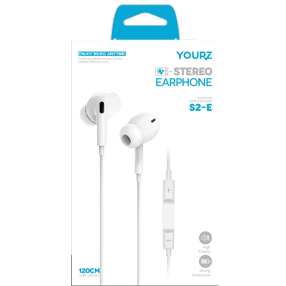 Casti intraauriculare YOURZ-S4-E, YOURZ-S2-E, Maini libere, mufa stereo de 3,5 mm cu microfon, alb