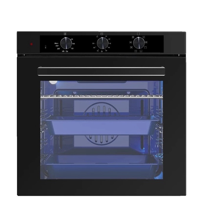 Cuptor electric incorporabil Luxell A68-SF3NA0BMT, 77 litri, 8 functii, Convectie, Timer, Negru