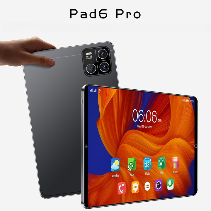 Tablet, 10,1" HD IPS képernyő, Bluetooth, WIFI, 2 GB RAM + 32 GB ROM, felbontás 800x1280, négymagos, 1,5 GHz, 3780 mAh, fekete