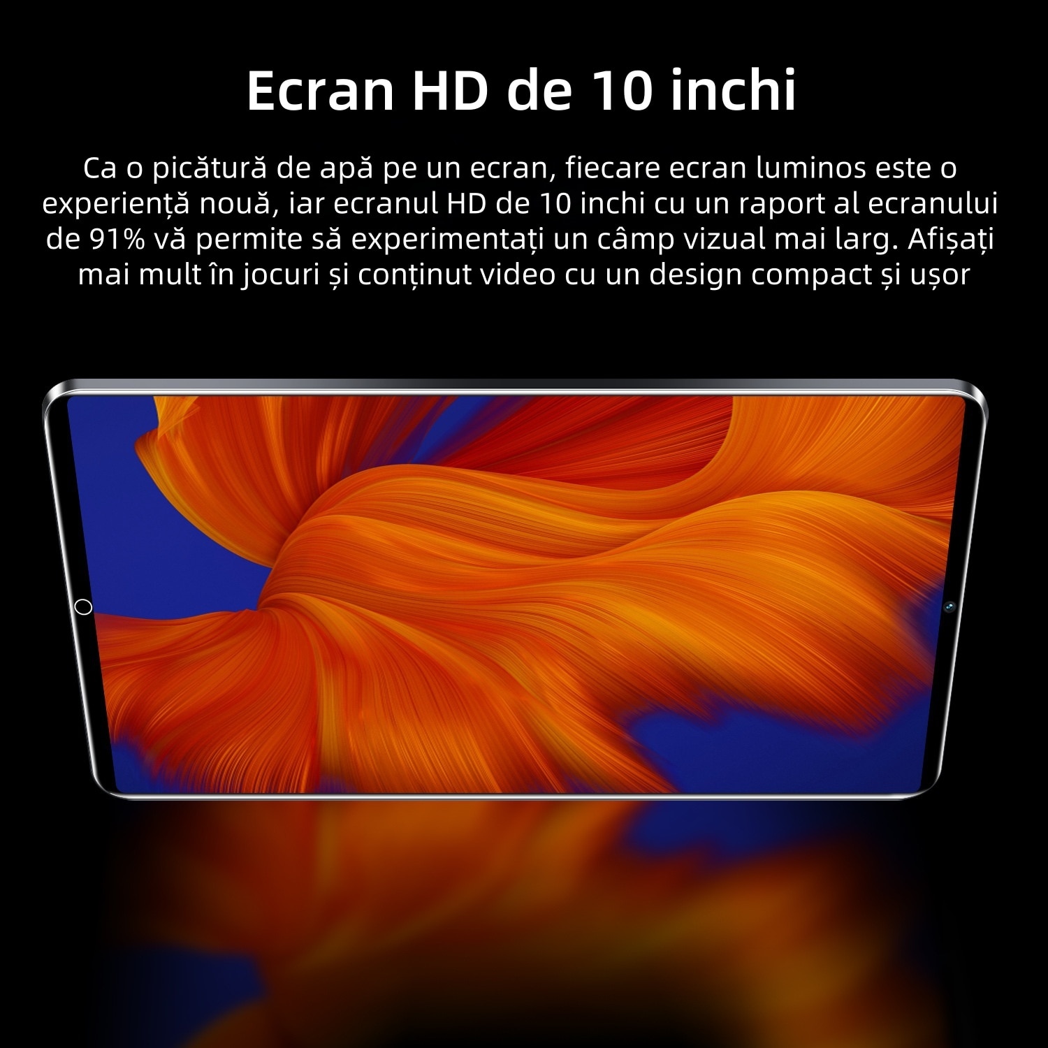 Tableta, 10.1” HD IPS Screen, Bluetooth, WIFI, 2GB RAM + 32 GB ROM, Rezolutie 800x1280, Quad Core, 1.5GHz, 3780mAh, Negru
