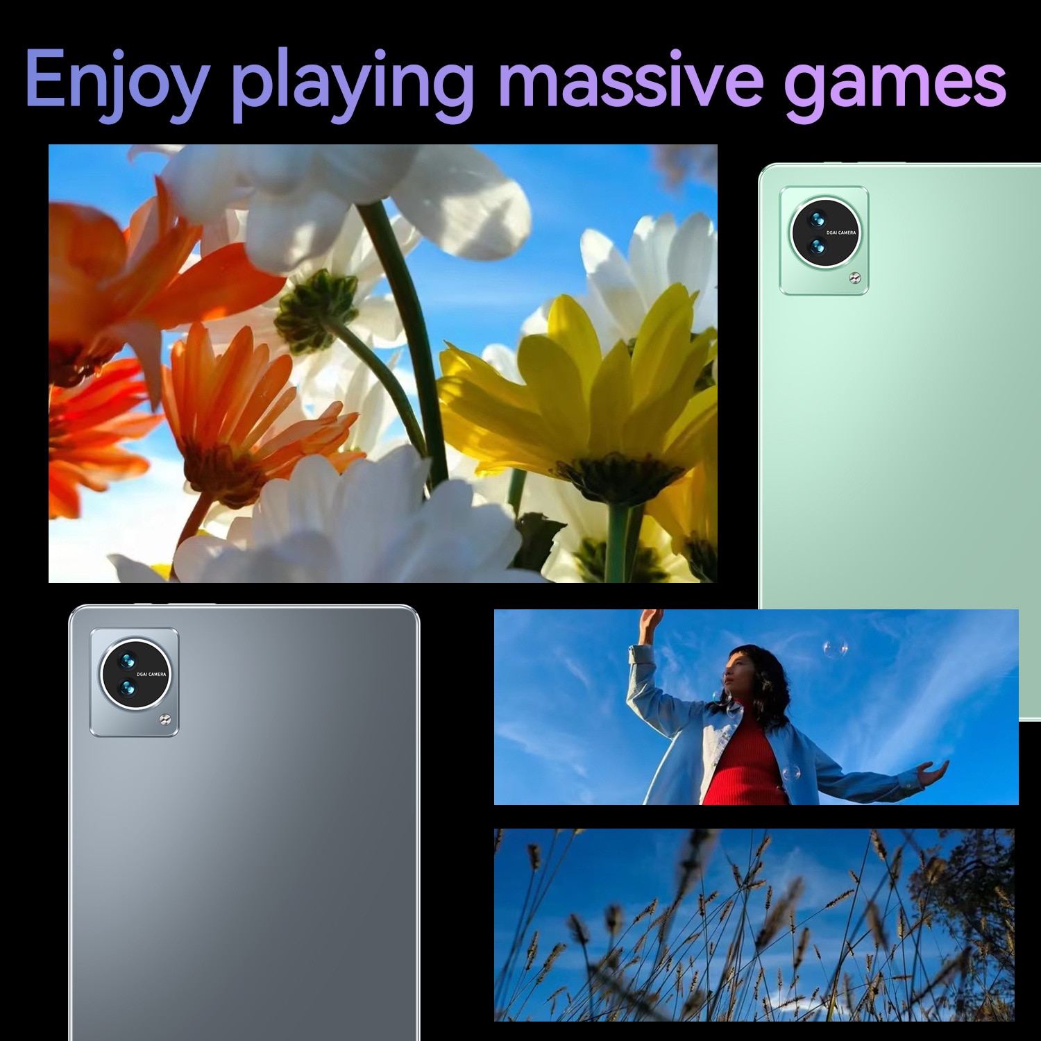 Tableta, 10, 1 inchi, Android 10, 4 GB RAM + 64 GB ROM, rezolutie 1280x800, 5 megapixeli, ecran HD IPS, Bluetooth, WIFI, gri inchis