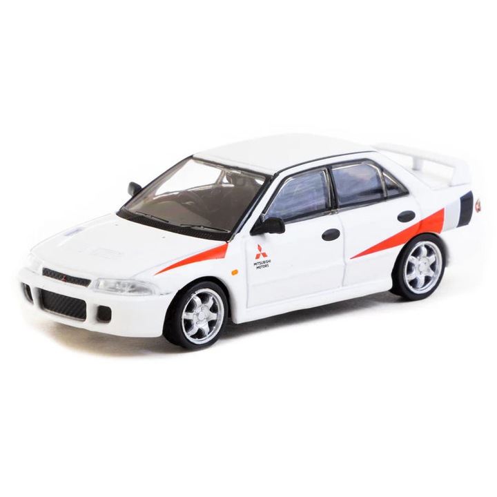 Tarmac Works 1/64 Mitsubishi Lancer RS Evolution fehér modellautó