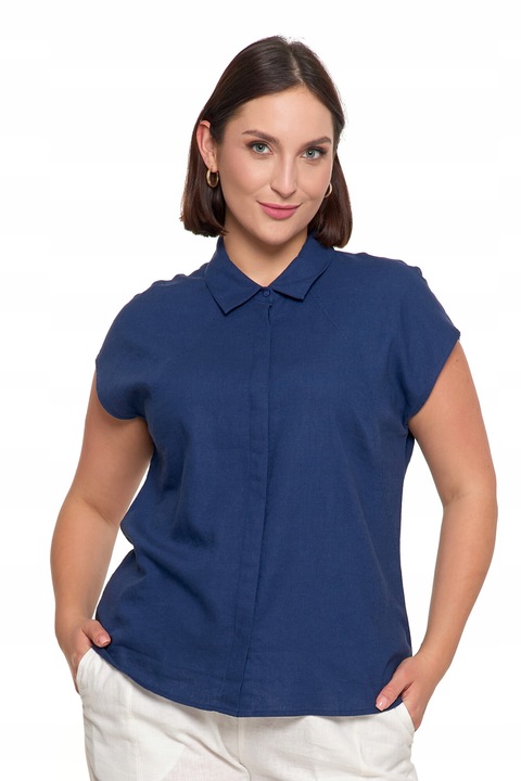 Camasa dama, Moraj, denim, 100% bumbac, bleumarin, L INTL