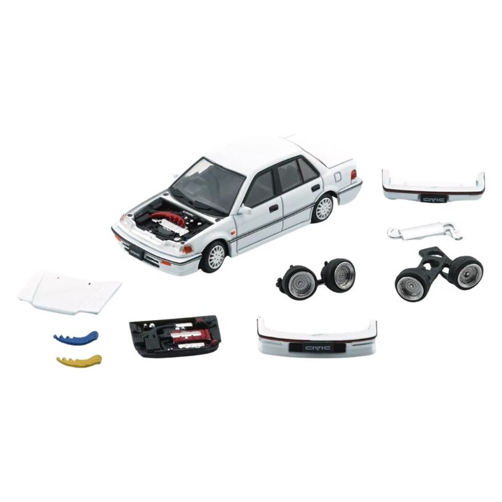 Modell autó Honda Civic ef2 Fehér 1991 1:64 Bm Alkotások
