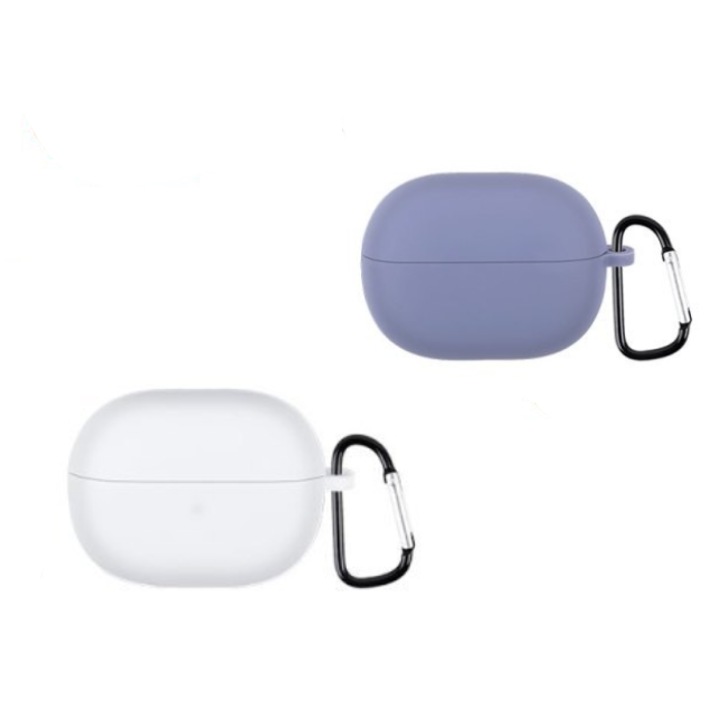 Set 2 Huse Yoowei, Compatibile cu Redmi Buds 3, Silicon Moale si Rezistent la Socuri, Alb si Mov