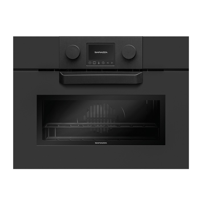 Cuptor electric si microunde combi 2in1 incorporabil Barazza, colectie Icon Exclusive, latime 60 cm, 40 litri, finisaje de lux, premium, temperatura maxima 250°C, 17 functii manuale, 20 programe automate, 5 programe de dezghetare, touch control, negru