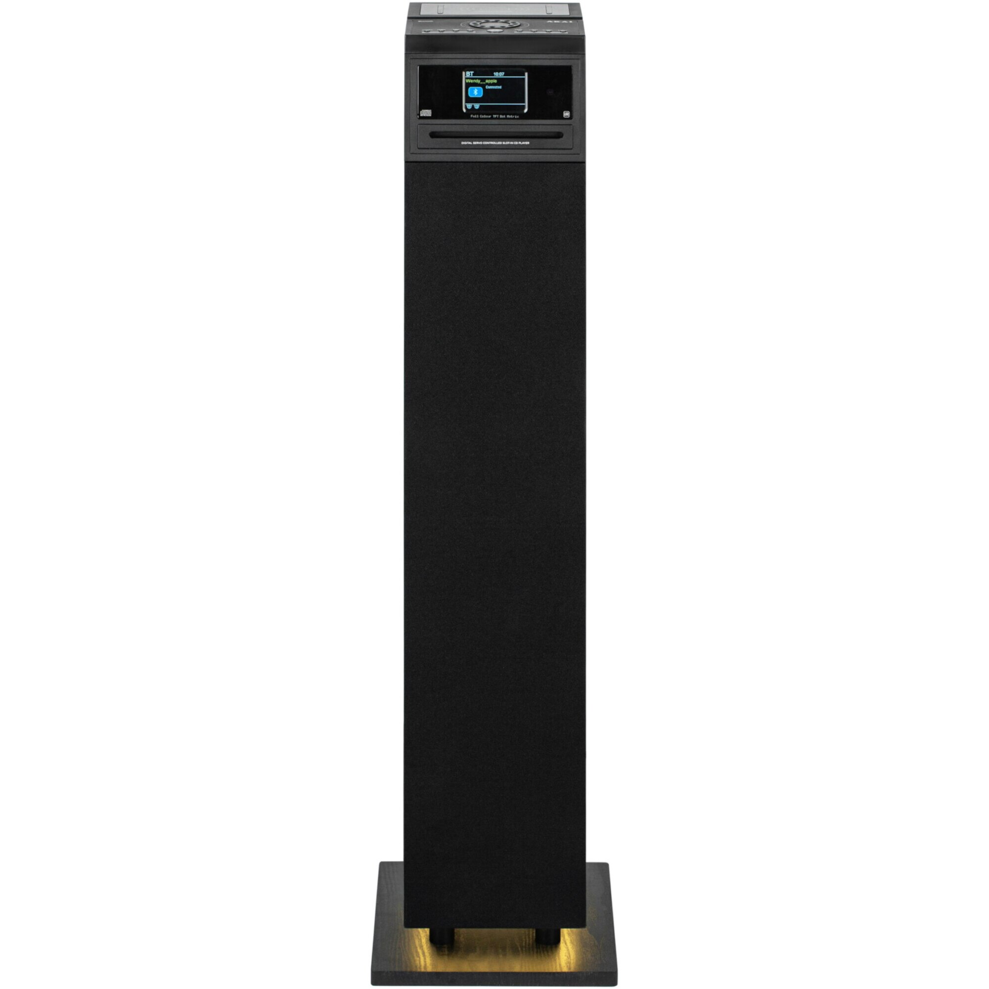 RESIGILAT: Boxa activa AKAI Aerobeat Pillar, 60W, Bluetooth, Radio FM, CD-Player, Negru