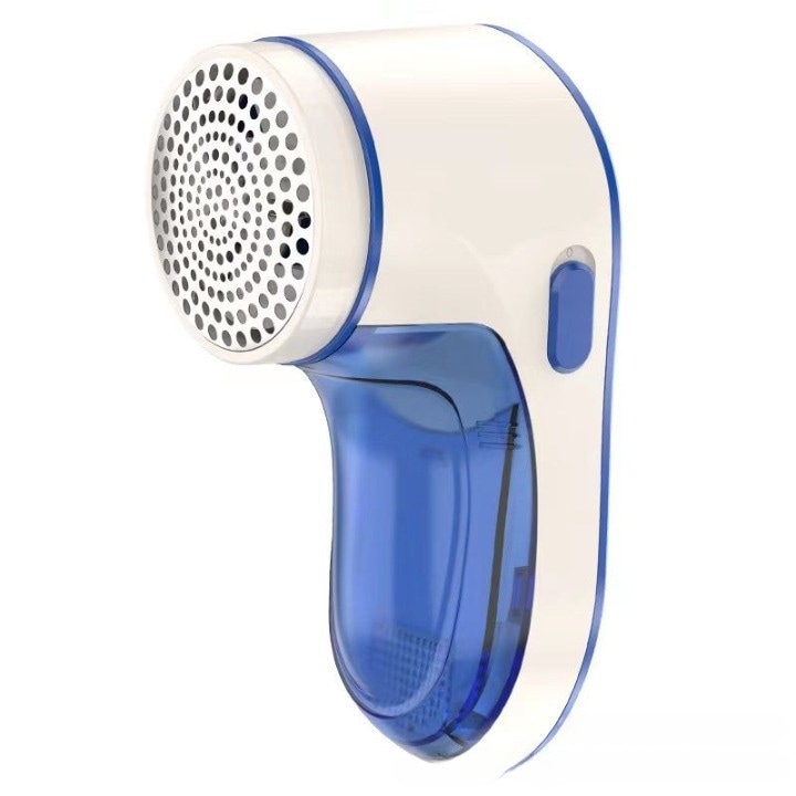 Aparat Pentru Curatat Scame, Par Si Praf, By Fitilomania, Pentru Diferite Tipuri De Material, Cu Lame Din Otel Inoxidabil, Incarcare Prin USB Type-C, Cu Perie De Curatare si Cablu USB Incluse, Albastru, 15 x 7 cm