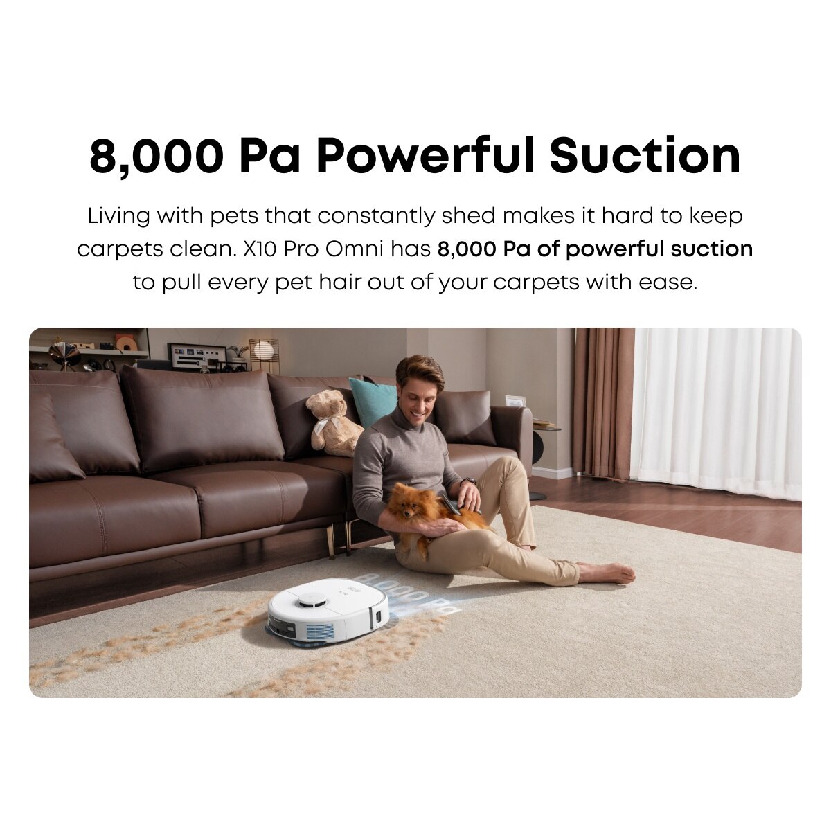 Aspirator robot eufy X10 Pro Omni, 8, 000 Pa, Dual Mop, AI, Alb