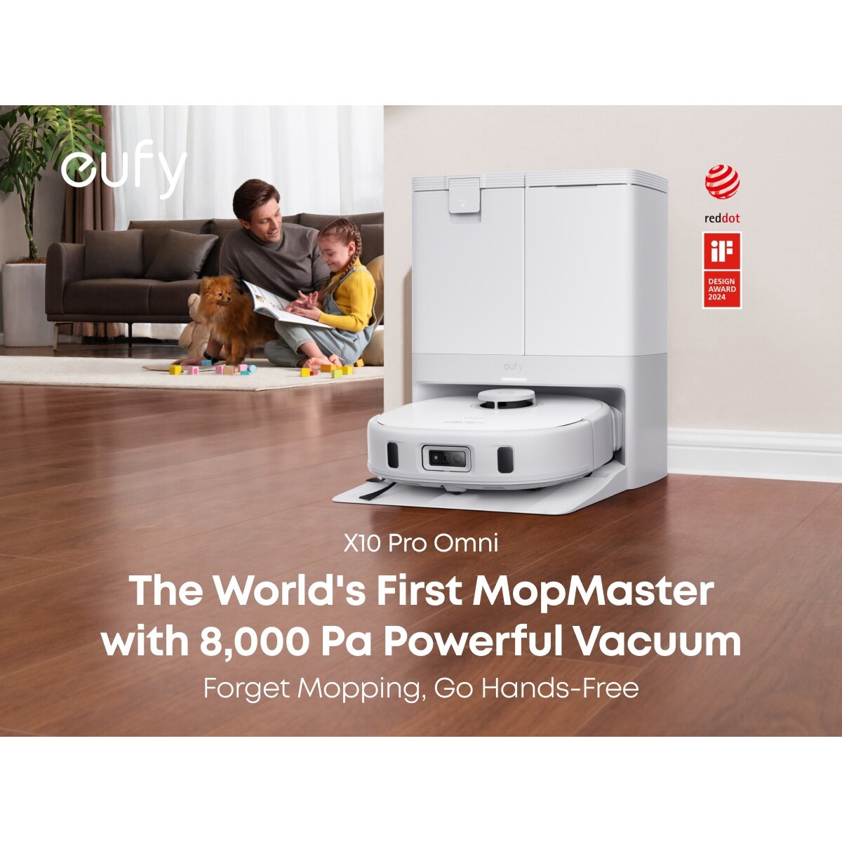 Aspirator robot eufy X10 Pro Omni, 8, 000 Pa, Dual Mop, AI, Alb