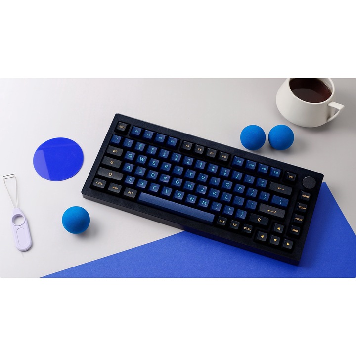 Безжична механична клавиатура Akko Horizon 5075B Plus, Multi-mode, RGB LED, Switch V3 Cream Yellow Pro