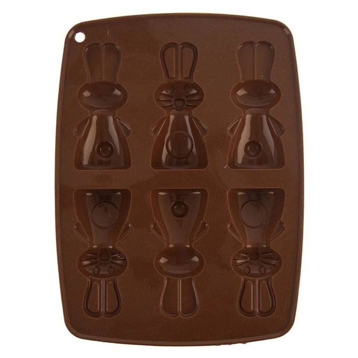 Forma din silicon 6 iepurasi Bunny 9 x 5 cm