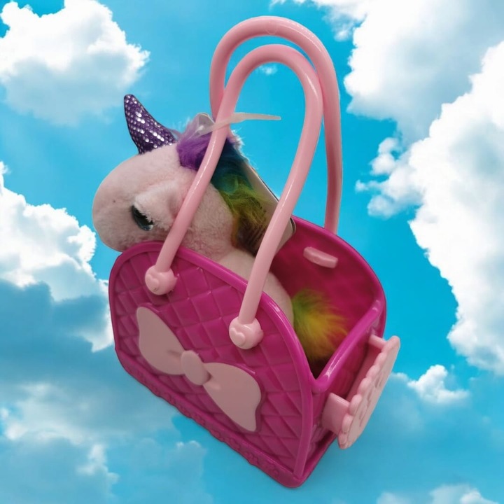 Unicorn de Plus cu gentuta, Roz, 18x11cm, VisionXXI