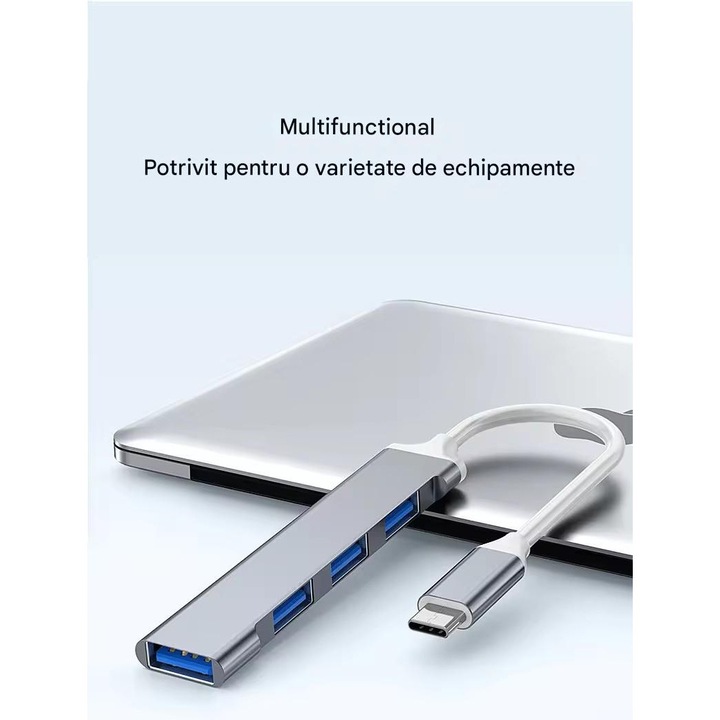 idealSTORE USB Hub Type-C към USB, USB към USB, 4 порта, Plug-and-Play Performance, Driverless, Transmission Speed 5Gbps, Adaptable to SmartPhone, Type-C и USB 2IN1 Interface, USB 3.0, Leng 21 cm