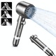 Para Cap de Dus Topaqua® HydroMist, 3 Moduri Jet, Buton on/off, Filtrare, Economisire Apa, Jet Uniform, Crestere Presiune, Gri