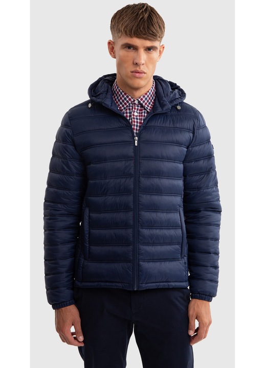 Jacheta matlasata barbati Big Star, poliester, bleumarin, gluga reglabila, fermoar, L INTL