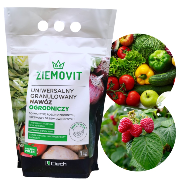 Ingrasamant universal, Ziemovit, Ingrasamant granular pentru legume, Plante ornamentale, Arbusti si pomi fructiferi, 1 kg, Nutrienti, Primavara, Perioada de actiune 6 luni