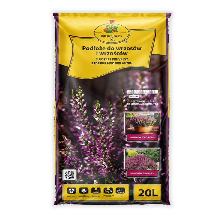 Pamant Pentru Heather Si Bruyere, KIK, 20L, Ph 3.8-4.8, Cu Compost, Keramzit Si Ingrasamant, Pentru Plante Acidofile