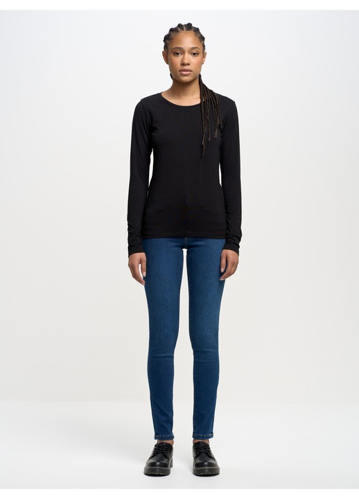 Bluza dama Big Star, model SUPICLASSICALA 906, negru, bumbac SUPIMA