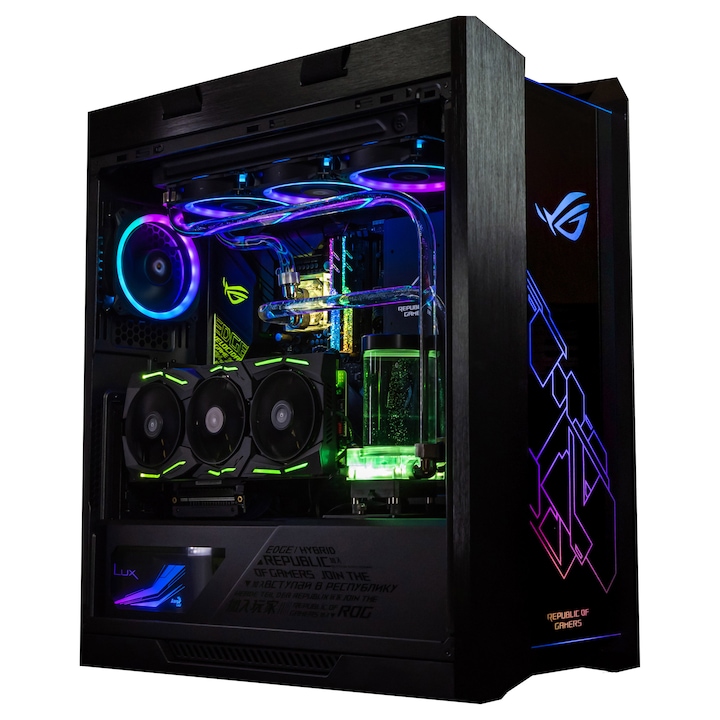 Настолен компютър PC Powerup ROG AMD Ryzen 9 9950X3D 16Core 5.7Ghz, RTX 5090 32GB GDDR7 512bit, 128GB DDR5, SSD 4TB M.2, 1000W, Custom Watercooling, Windows 11 PRO