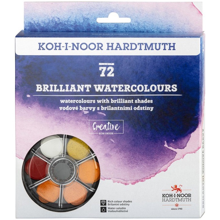Set acuarela BRILIANT 72 culori