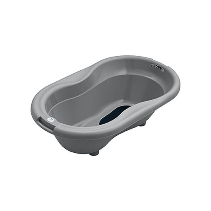 Cada pentru bebelusi, Rotho, model TOP, ergonomic, antiderapant, gri stancos, 76x44.5x22cm