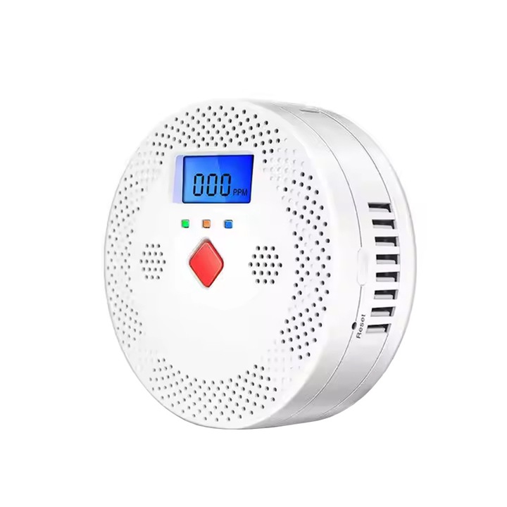 Detector inteligent de monoxid de carbon Tuya WiFi, operat cu baterii x2 AA, afisaj digital, 85db, monitorizare in timp real