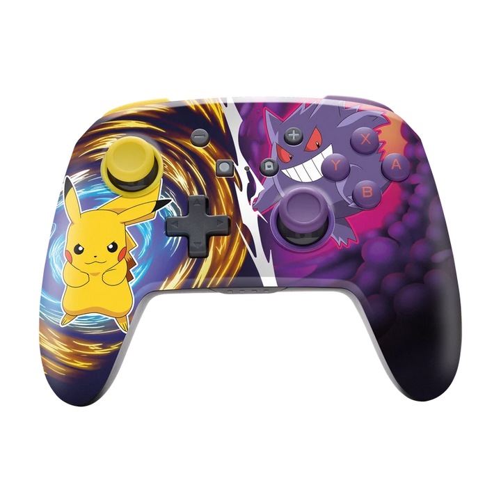 Controller fara fir, PowerA Enhanced Wireless, Nano Kids, Nintendo Switch/Lite/OLED, Pokémon: Pikcahu vs Gengar, Multicolor