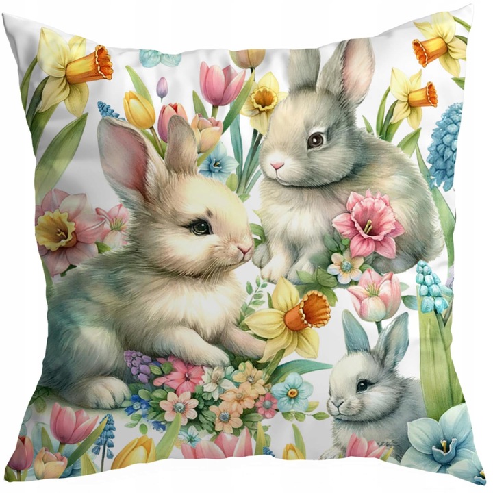 Fata de perna decorativa, Homeview, 40x40 cm, Inchidere cu fermoar, Imprimare de inalta calitate, Pentru camera de zi si dormitor, Usor de calcat, Poliester, Multicolor