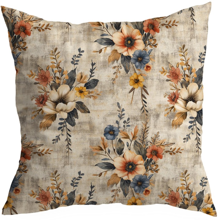 Fata de perna decorativa HomeView, 45x45 cm, 100% poliester, multicolor, certificata OEKO-TEX STANDARD 100, model 390