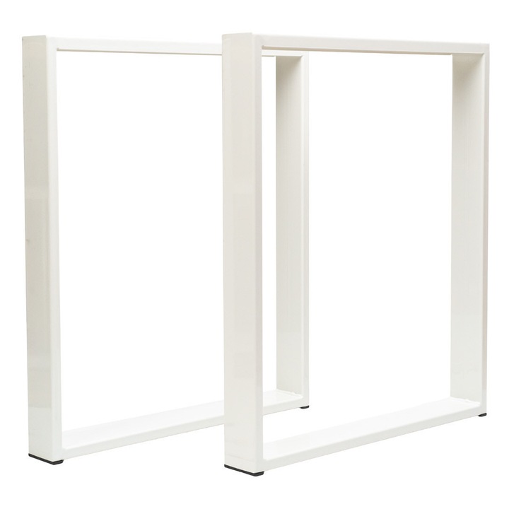 Set 2 picioare masă Scut Protection, otel alb, 72x60x8 cm, vopsire electrostatică