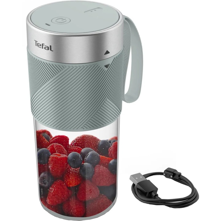Преносим блендер Tefal LightMix BL1C0430, 0.3 л, 1200 mAh, Сив