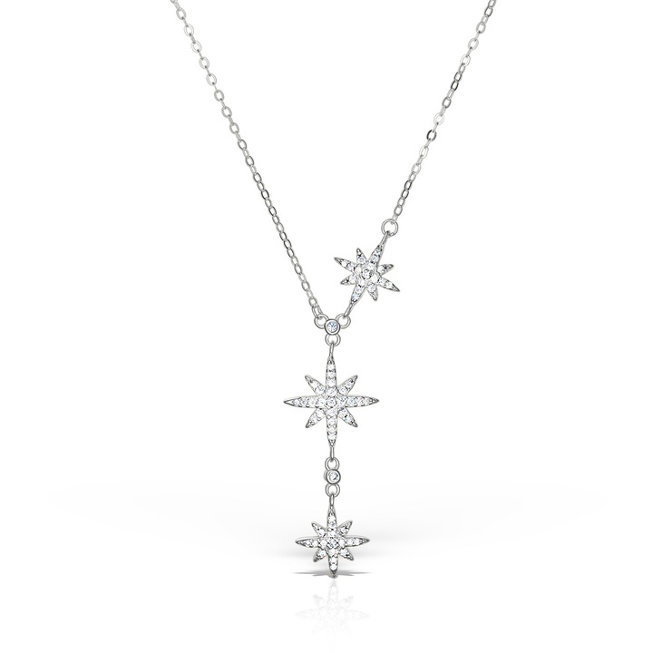 Colier din argint 925 cu cruce, Bijuteriile Sofia'S, platinat, set cu cutie elegantă