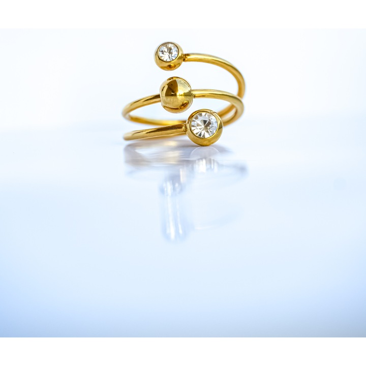 Inel Pluto's Orbit, placat cu aur 18k, marime universala