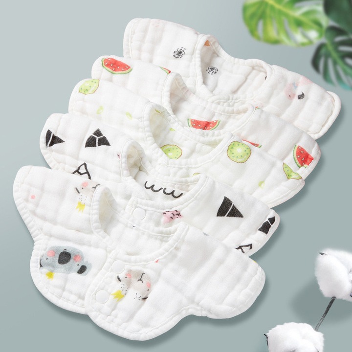 Babaelőkék, 360°-os Drool bandana előkék fiúknak és lányoknak, újszülötteknek nyáladzáshoz és fogzáshoz, 100% organikus pamut és szuper nedvszívó hipoallergén előkék, pulóver - 5 db