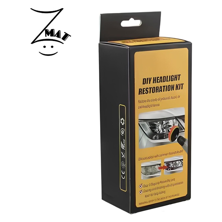 Професионален комплект за полиране на фарове ZMAT®, има всички необходими аксесоари, за да направят фаровете като нови