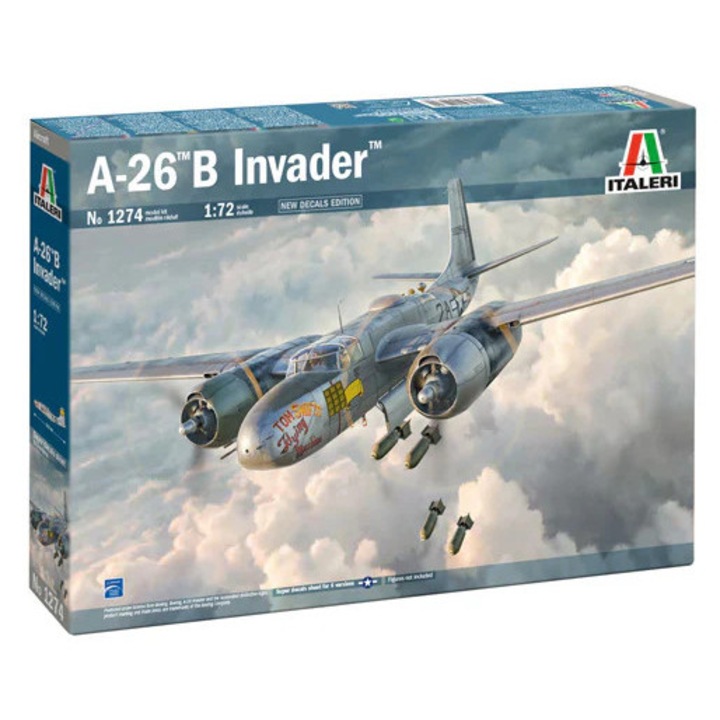 Модел на самолет за сглобяване на A-26 A/B Invader Мащаб 1:72 Italeri 1274
