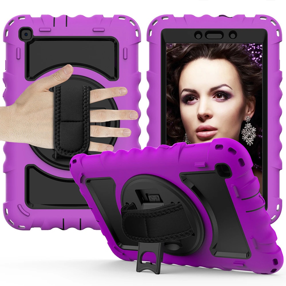 Husa de protectie premium SIgloo, pentru Samsung Galaxy Tab A7(T500) 2022/2020, 10.4'', Protectie Completa, Stand rotativ, Curea Umar, Anti-Soc, Mov