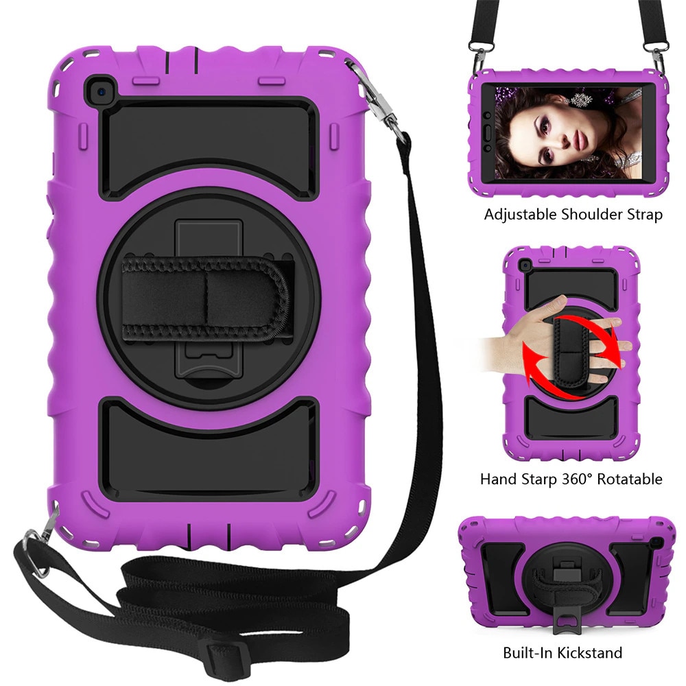 Husa de protectie premium SIgloo, pentru Samsung Galaxy Tab A7(T500) 2022/2020, 10.4'', Protectie Completa, Stand rotativ, Curea Umar, Anti-Soc, Mov