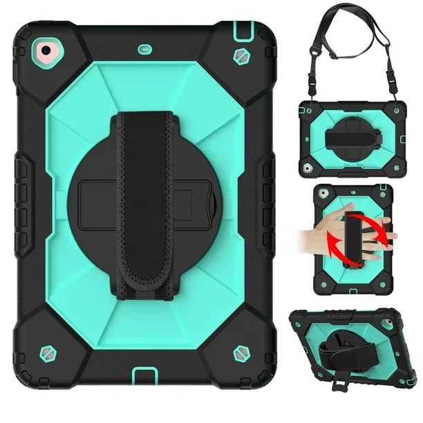Husa de protectie premium SIgloo, pentru Samsung Galaxy Tab A7(T500) 2022/2020, 10.4'', Protectie Completa, Stand rotativ, Curea Umar, Anti-Soc, Negru