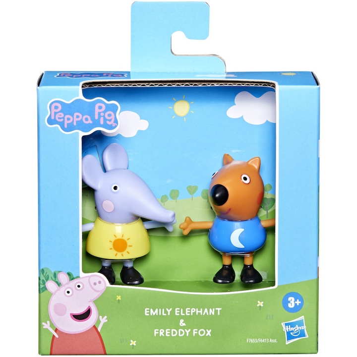 Set 2 figurine Peppa Pig - Prieteni Buni, Elefantul Emily si Vulpita Freddy