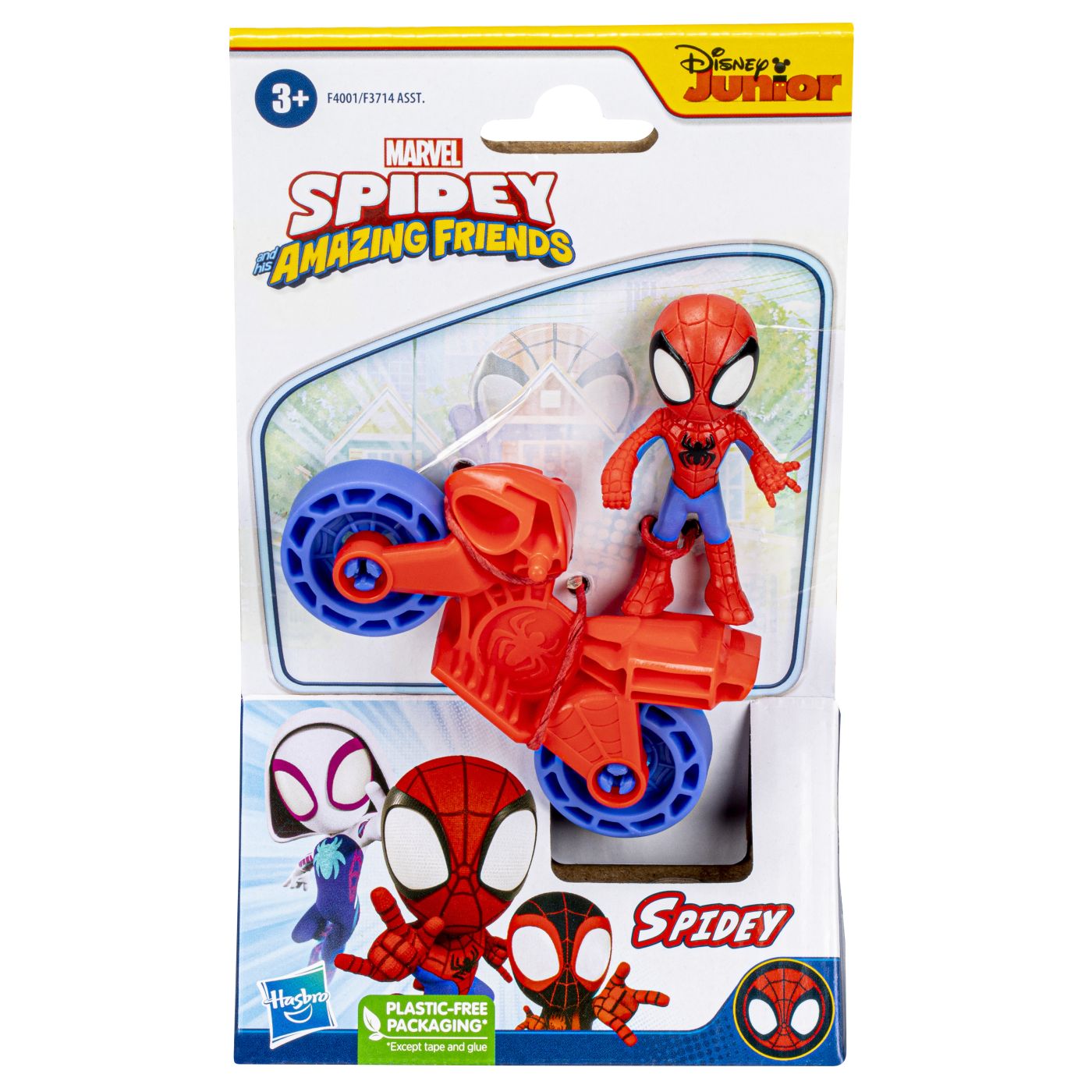 Set motocicleta si figurina Marvel Spidey and his Amazing Friends - Spidey, 6 cm