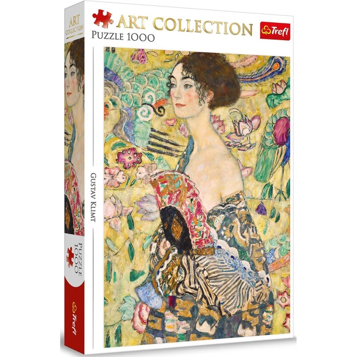 Puzzle Trefl Art Collection - Gustav Klimt, Doamna cu evantaiul, 1000 piese