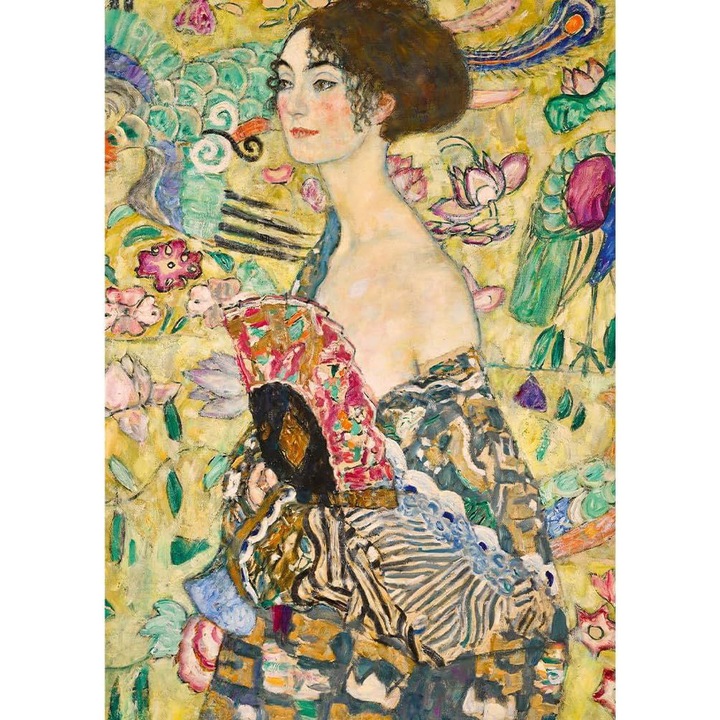 Puzzle Trefl Art Collection - Gustav Klimt, Doamna cu evantaiul, 1000 piese