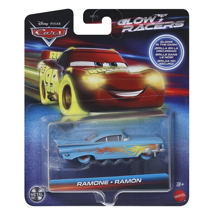 Masinuta diecast Disney Cars 3 - Glow Racers, Ramon, 1:55