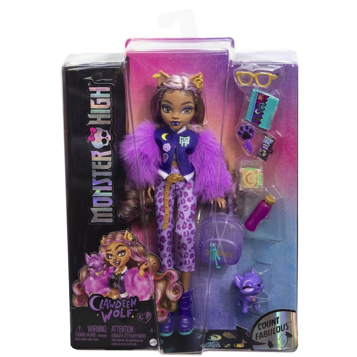 Papusa Monster High - Clawdeen Wolf si Catelul Crescent