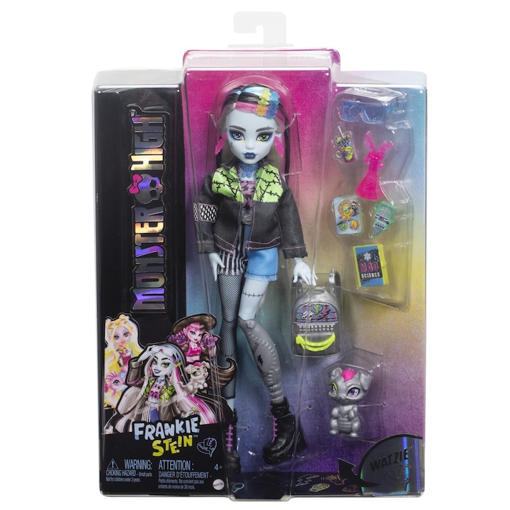 Papusa Monster High - Frankie Stein si Animalut Watzie
