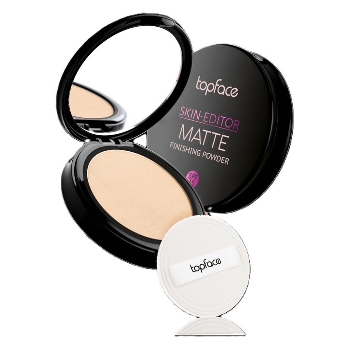 Pudra Compacta Skin Editor Matte Finishing, Topface, nr. 006, Ten Matifiat, Finisaj Impecabil si Rezistenta de Lunga Durata, 10gr